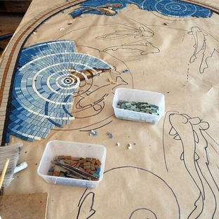 Мозаика на сетке или на бумаге.