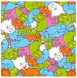 Микровелюр Xpoint (Икспоинт) 0037.02 Кошки в лукошке