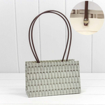 Пакет подарочный 22х13.5х11см Ваза для цветов "Плетёный" (Серый)