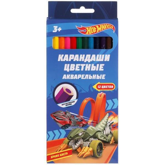 Цветные карандаши ХОТ ВИЛС 12цв, акварельные Умка