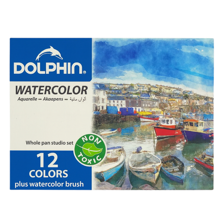 Акварельные краски Dolphin 12 цветов