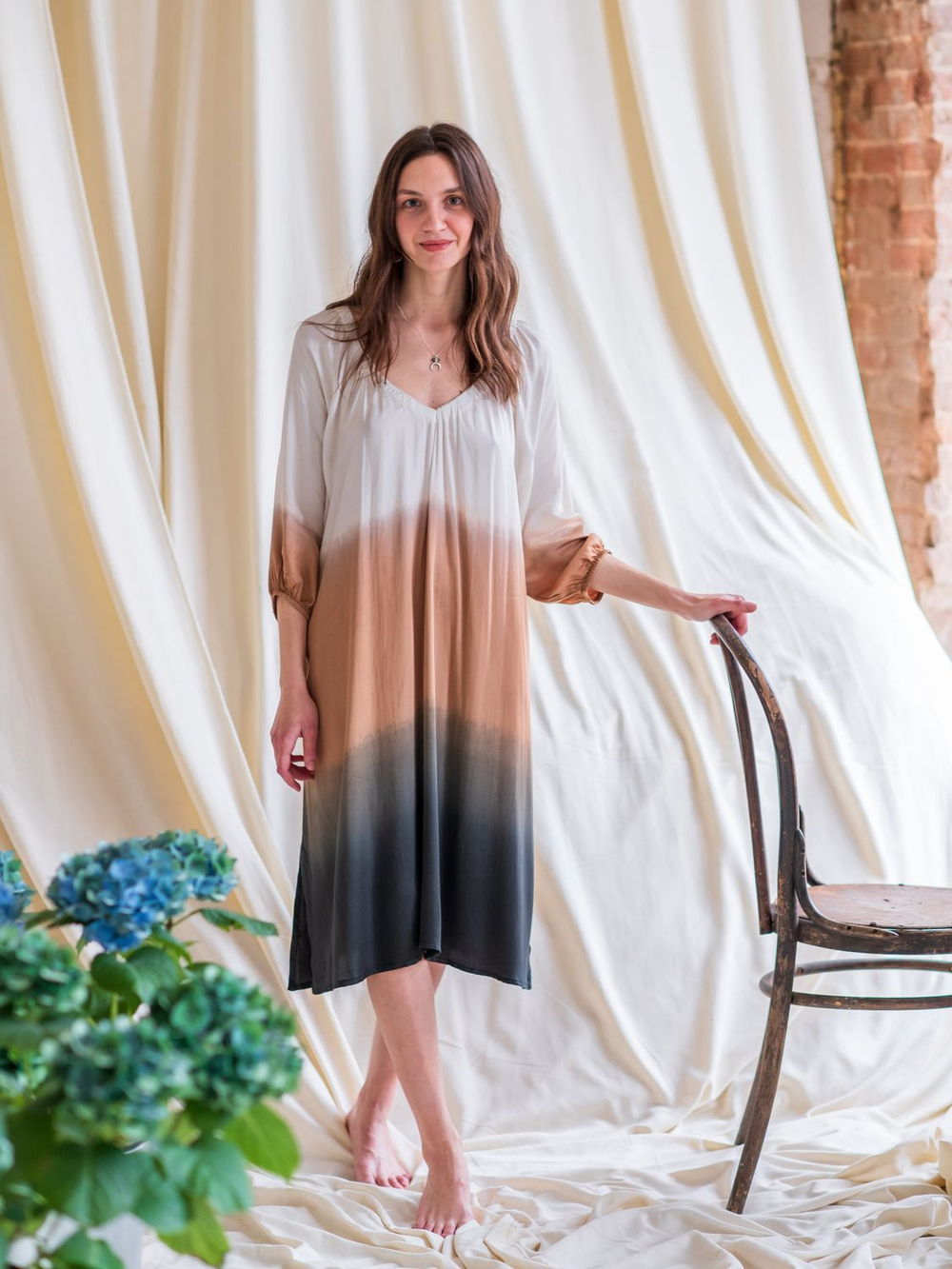 Платье ГРАДИЕНТ короткое (дюна)