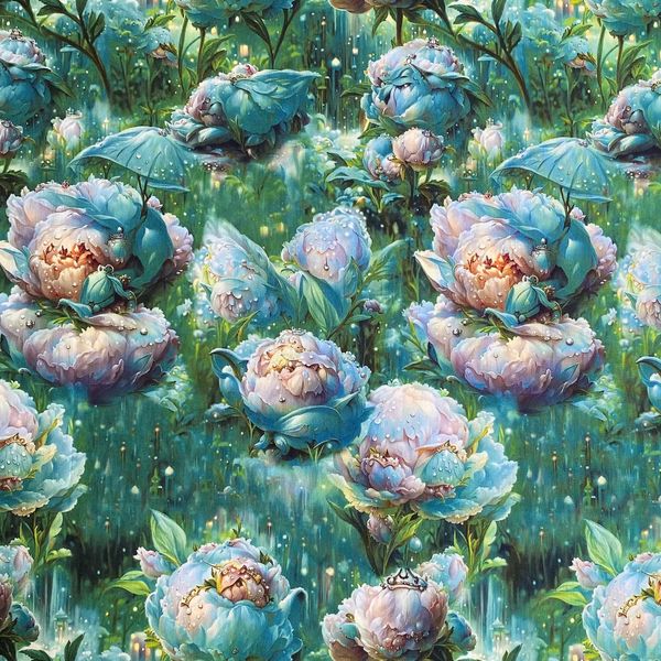 ВОЛШЕБНЫЕ ЦВЕТЫ, отрез 0,7 м 100% хлопок Handmade Fabrics 1