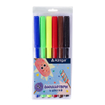 Фломастеры, 6 цв, Alingar, смываемые чернила, корпус круглый, "Сладости", вентилируемый колпачок, упаковка ПВХ, европодвес