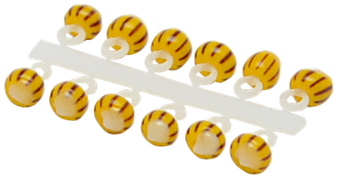 Микробисер Яман Шар Я-МБ04  d=3.7мм Жёлто-Чёрный Арбуз №1  12шт Подвеска короткая