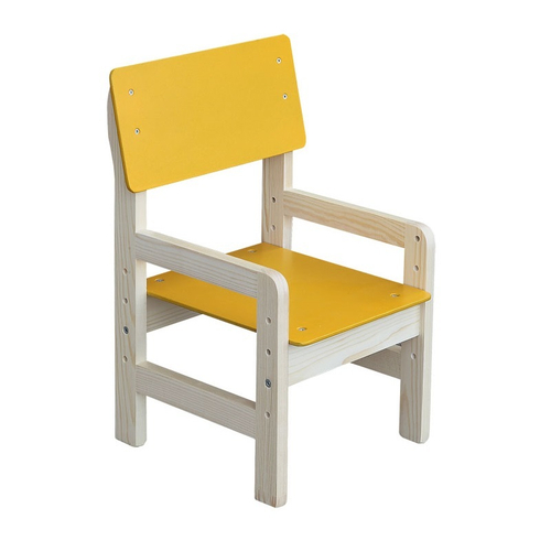 Стул детский регулируемый  (хв. ДВП) Желтый (Лак)
