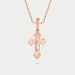 Крест женский православный из розового золота 585 пробы без вставок (арт. 715317-1002)