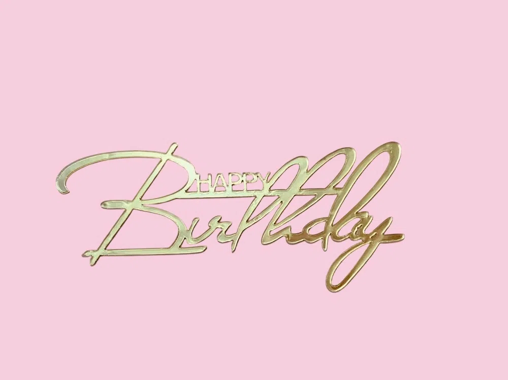 Топпер боковой "Happy Birthday 9", цвет золото