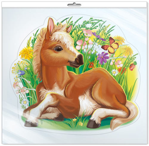 Плакат вырубной А4. "Жеребенок" Лето