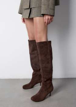 Сапоги из натуральной замши шоколадный