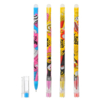 Ручка гелевая, пиши-стирай, Basir, синие чернила, серия "Фаст-Фуд", 4 цвета корпуса, 12 шт