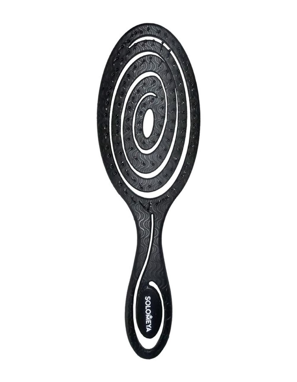 [Solomeya] Подвижная био-расческа для волос ЧЕРНАЯ Detangling Bio Hair Brush Black, 1шт