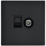 FORTE&PIANO Розетка двойная TV+RJ45 кат.6 FP137M металл черный IEK