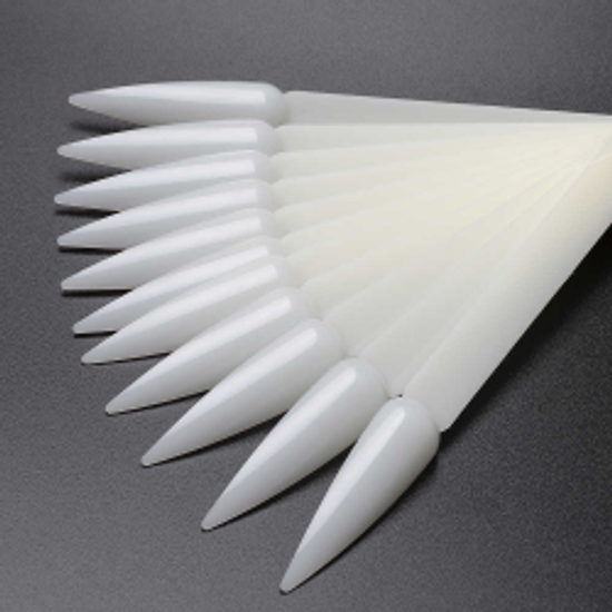 Палетка для лака (веер) молочного цвета на кольце, 50 штук. форма пики