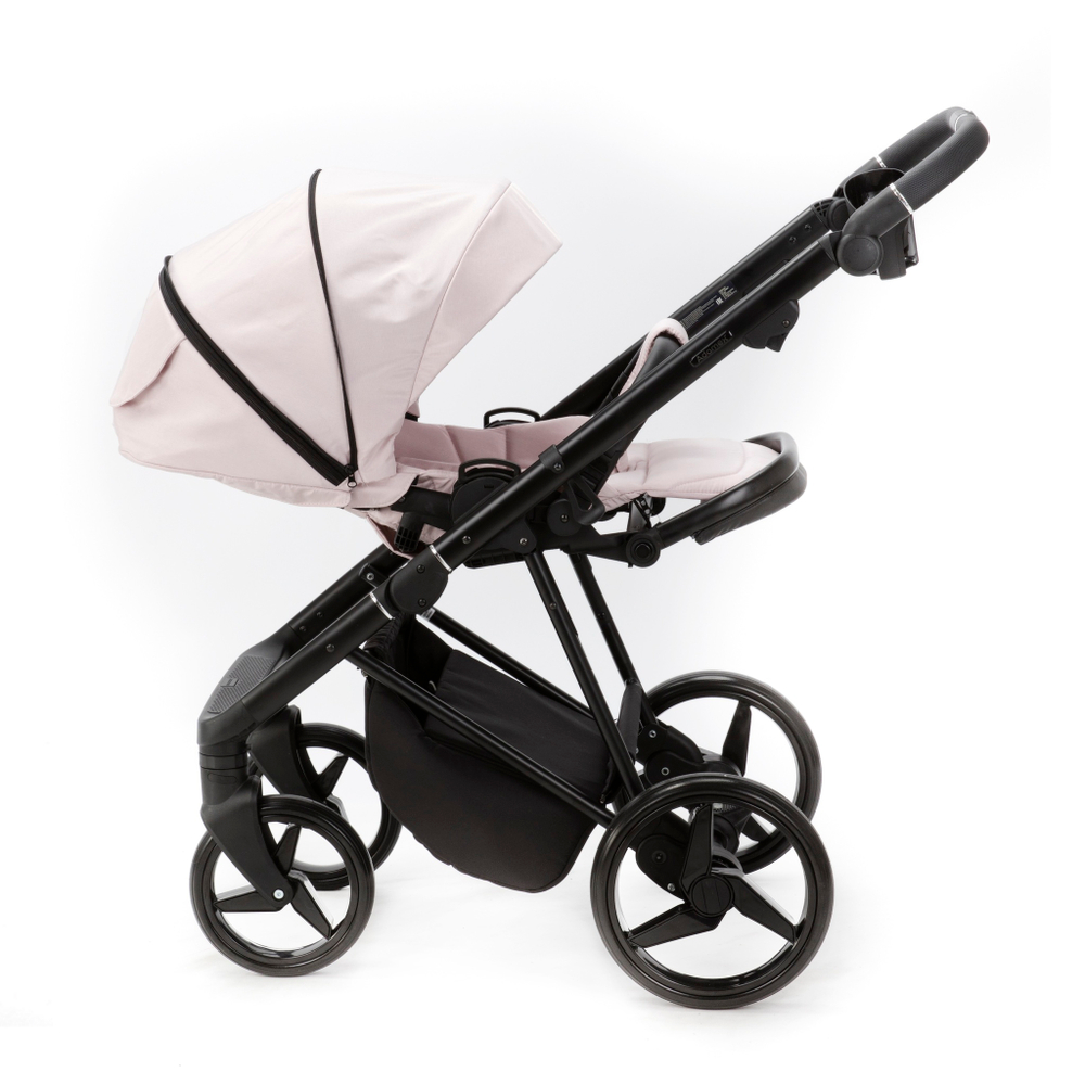 Детская универсальная коляска Adamex Blanc 2 в 1 LUX PS-78 Светло-розовая ткань, светло-розовая экокожа