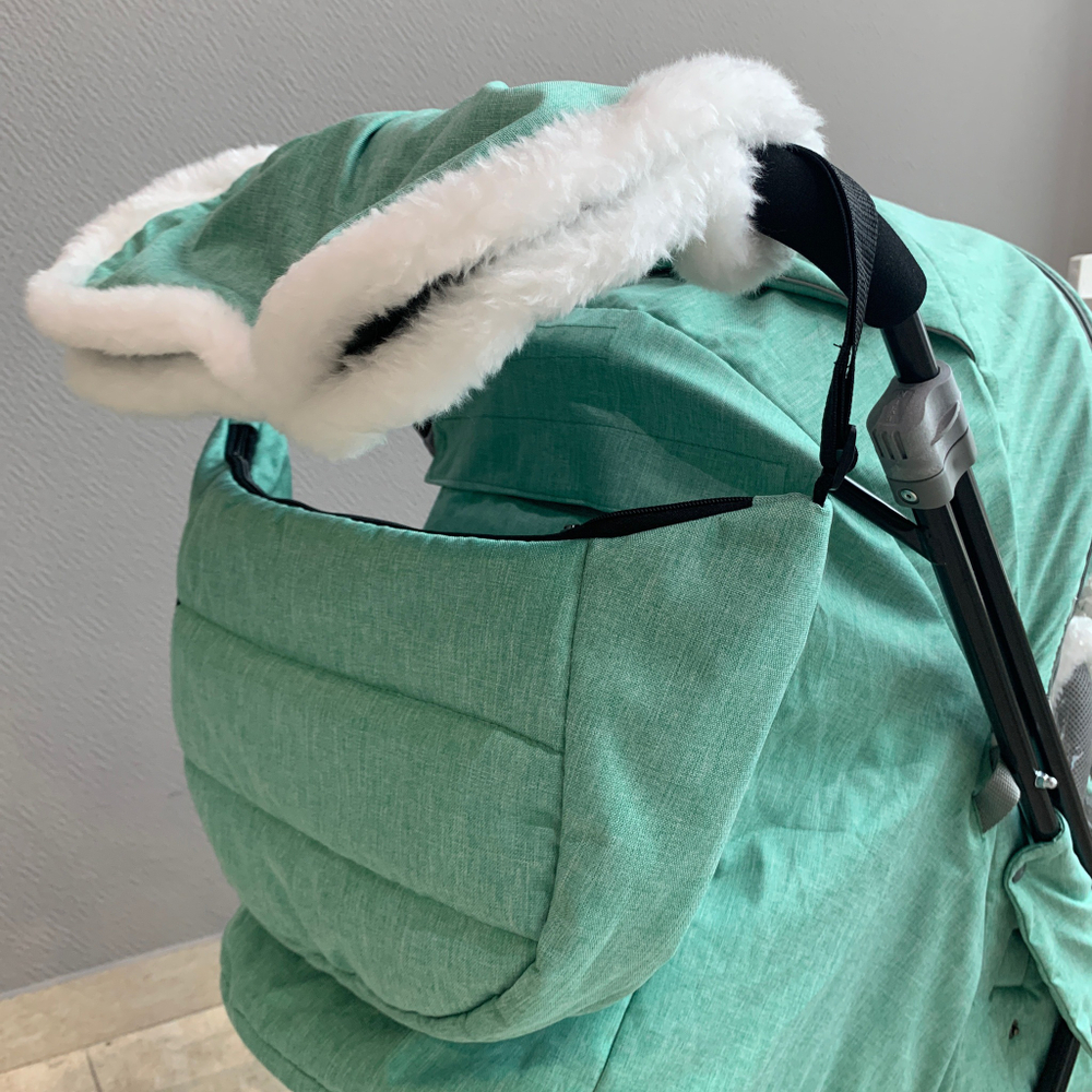 Коляска комбинированная «Наши детки» 6 в джинсовом стиле зеленый (арт. НДТ6/5)