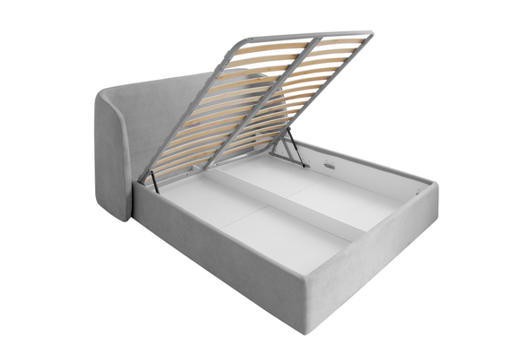 Кровать двуспальная Classic 140 см (серый, велюр)