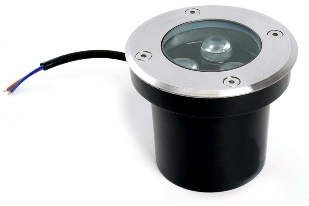 Светильник LED тротуарный (грунтовый) встраив. SP2801, 3W, AC 12-24V, низковольтный, 4000К, черный,100*H80mm, вн.диаметр: 70mm, IP67 Feron