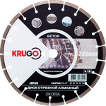 Диск алмазный для бетона KRUGO 300x25,4x40x3,0x10/15mm, лазерная наплавка, LCB12A