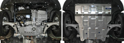 Защита картера и КПП Rival для Audi Q3 I (V - 2.0; 2.0D) 2011-2018, штампованная, алюминий 3 мм, с крепежом, 333.0328.1