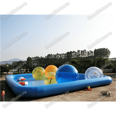 Квадратный надувной бассейн "Зебра", 6*6*0.65 м