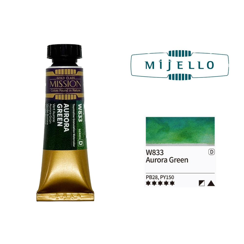 Акварель Mijello Granulation 15 мл. W833 [D] Aurora Green