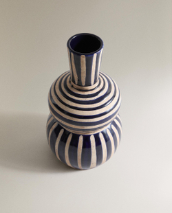 Zara Home Ваза из фаянса, цвет синий, 24 см