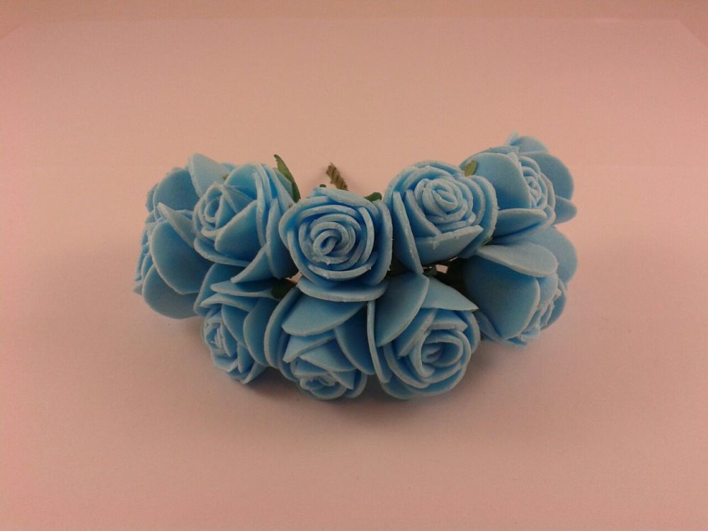 Цветы из фоамирана, 25 мм, 6х12шт, цвет: голубой