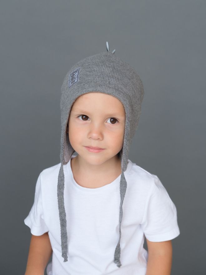 Шапка весенняя/осенняя вязаная ОРЕО (Пепельный)