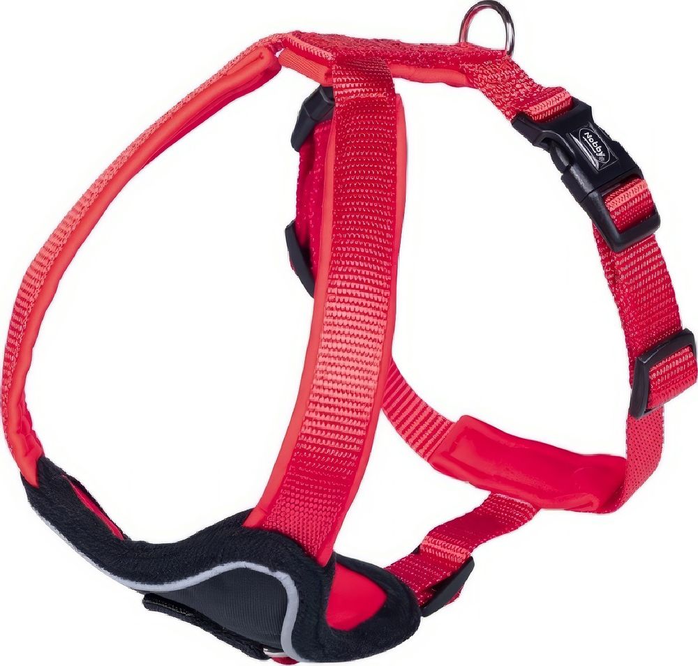 Nobby Шлейка Classic Preno Comfort для собак, нейлон, красная, 3х60-75 см