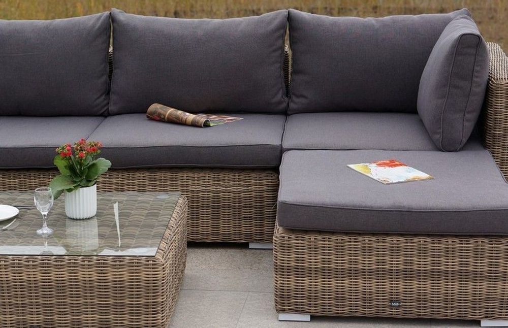 "Лунго" модуль диванный прямой с подушками, цвет соломенный