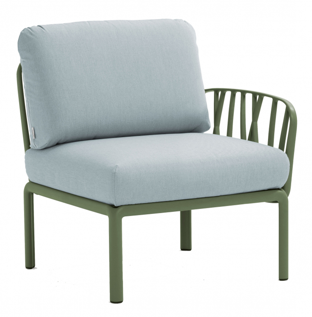 Модуль правый/левый пластиковый с подушками Nardi Komodo Elemento Terminale DS/SX, агава, лед