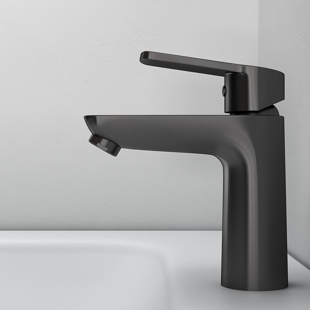 Смеситель для раковины Abelsberg Lineara UNF23508GM цвет Космическая сталь