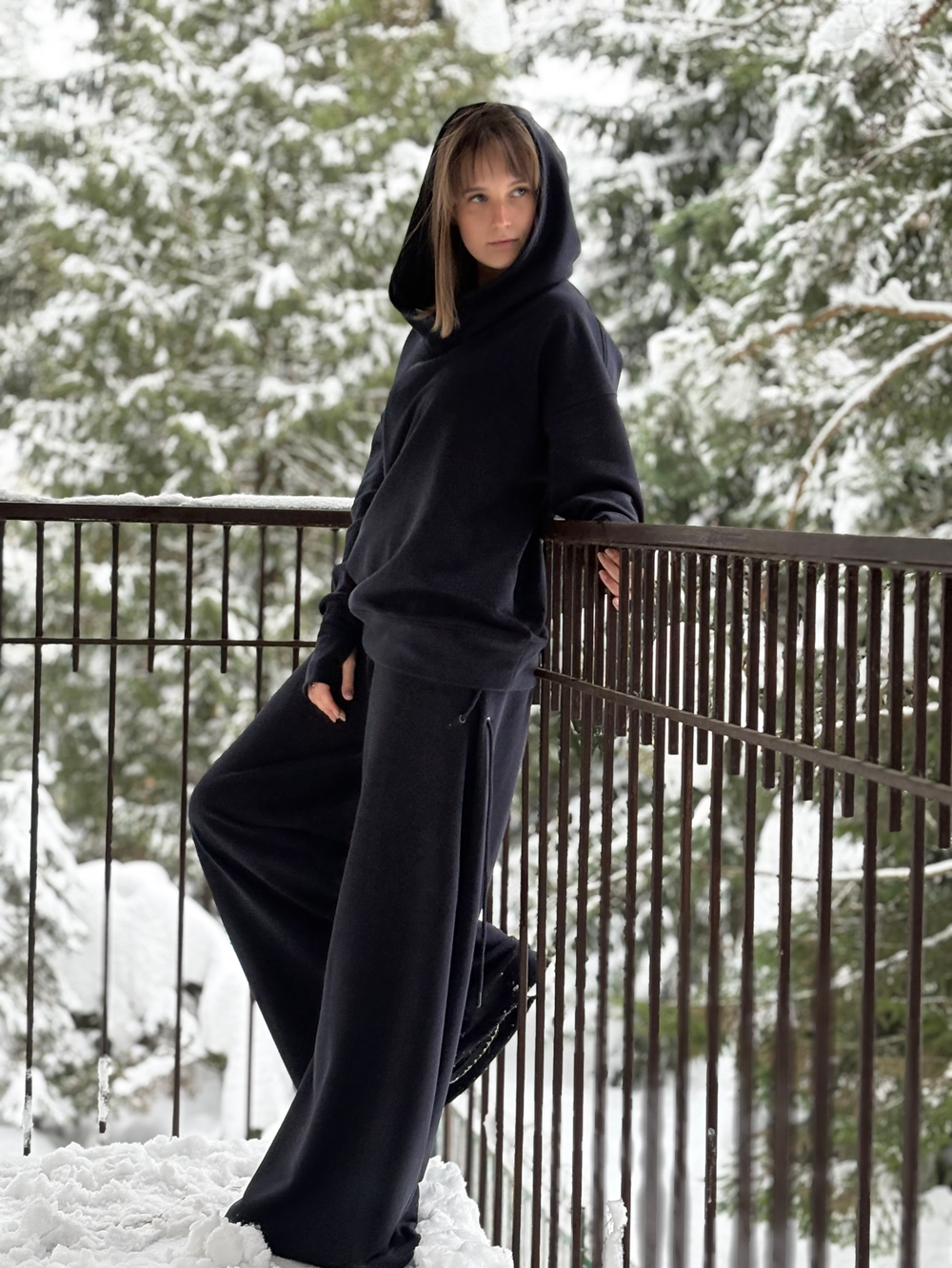 Палаццо со шнуровкой /петля /синий