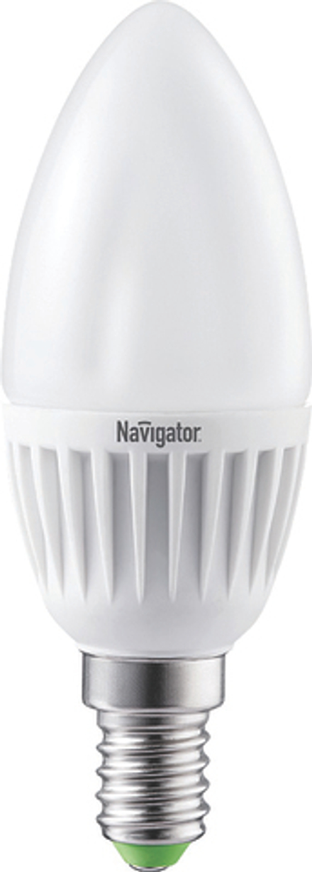 Лампа светодиодная LED матовая Navigator Свеча, E14, C37, 5 Вт, 2700 K, теплый свет