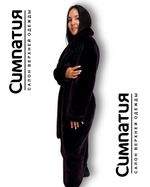 Шубка баклажанового цвета с поясом