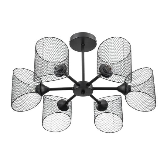 8238/6C COUNTY LN25 258 черный металл Люстра потолочная Е27 6*60W 220V TIDINA