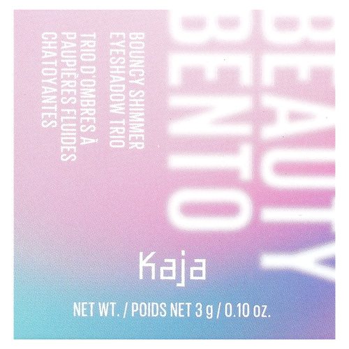 Kaja, Beauty Bento, трио теней для век, сияющий блеск, оттенок 01 розовая вода, 3 г (0,10 унции)