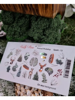 Lucky Rose Слайдеры наклейки для длинных ногтей 013