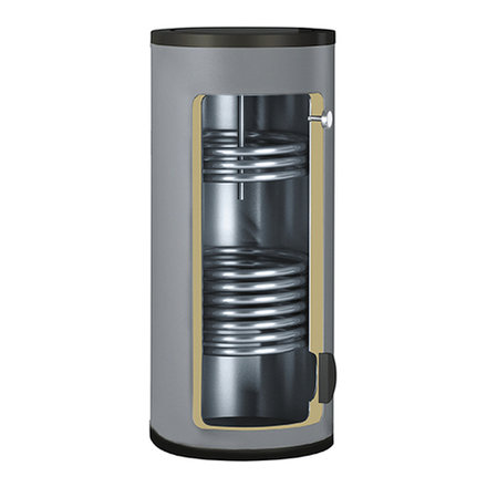 Бойлер 300 л с 2-я ТО Gekon HWB 300 2HE 45/30 кВт напольный INOX