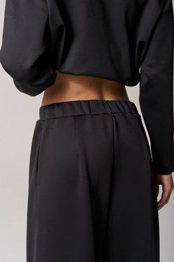 Брюки трикотажные wide leg черные