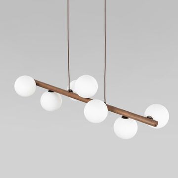 Подвесной светильник со стеклянными плафонами 7*G9 10272 коричневый Estera Wood TK Lighting