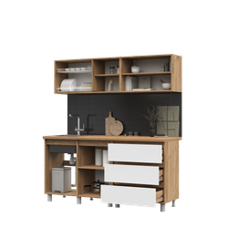 Хелен Кухня 1.7 м Крафт золотой / Графит серый