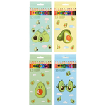 Цветные карандаши деревянные для рисования, 12 шт, MC-Basir, набор детских разноцветных карандашей "Авокадо"