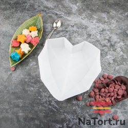 Форма силиконовая «Сердце с гранями 18 см» с ребрами жесткости