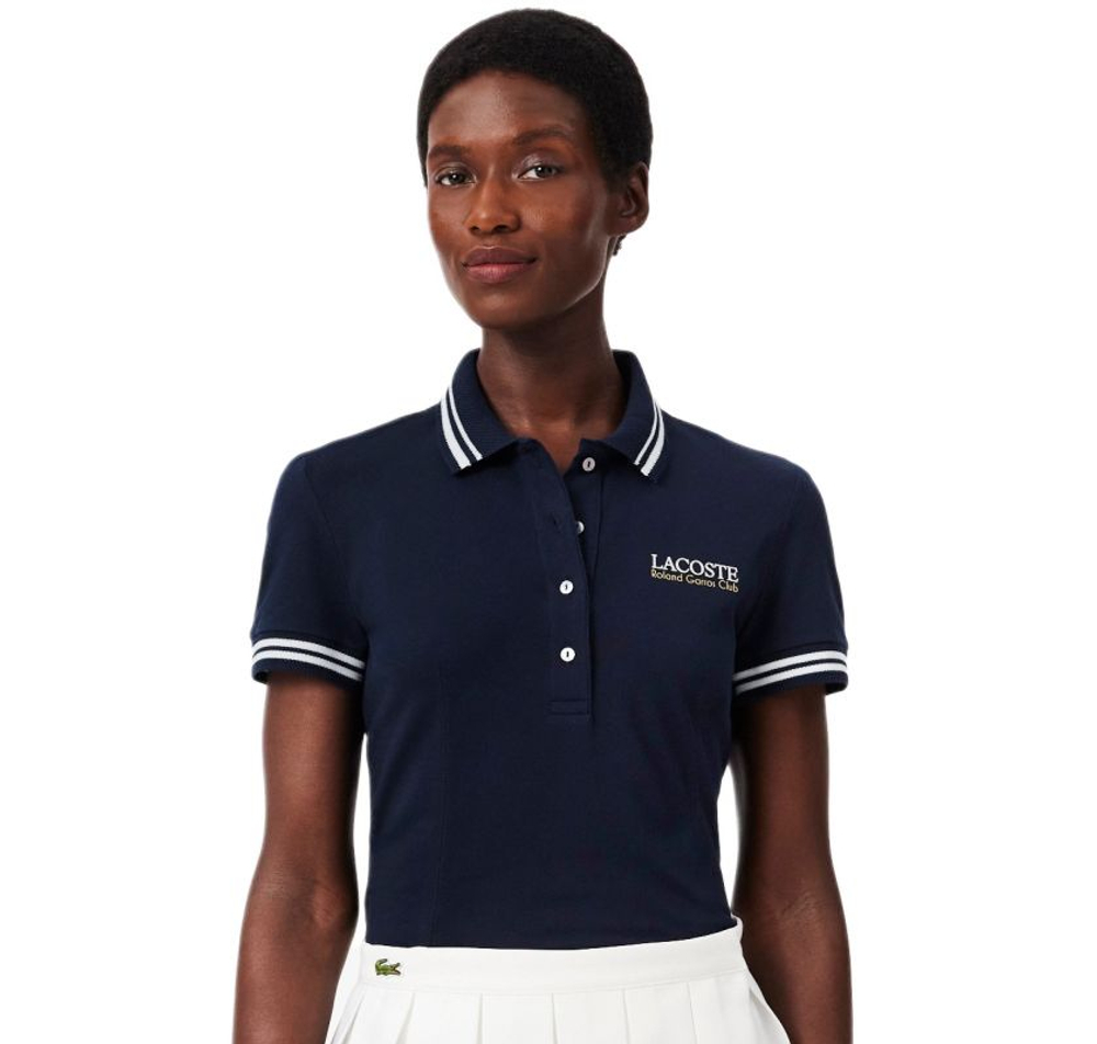 Женское теннисное поло Lacoste Roland-Garros Edition Petit Pique - navy blue