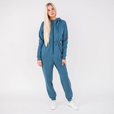 Warm oversized jumpsuit for women - Navy Blue