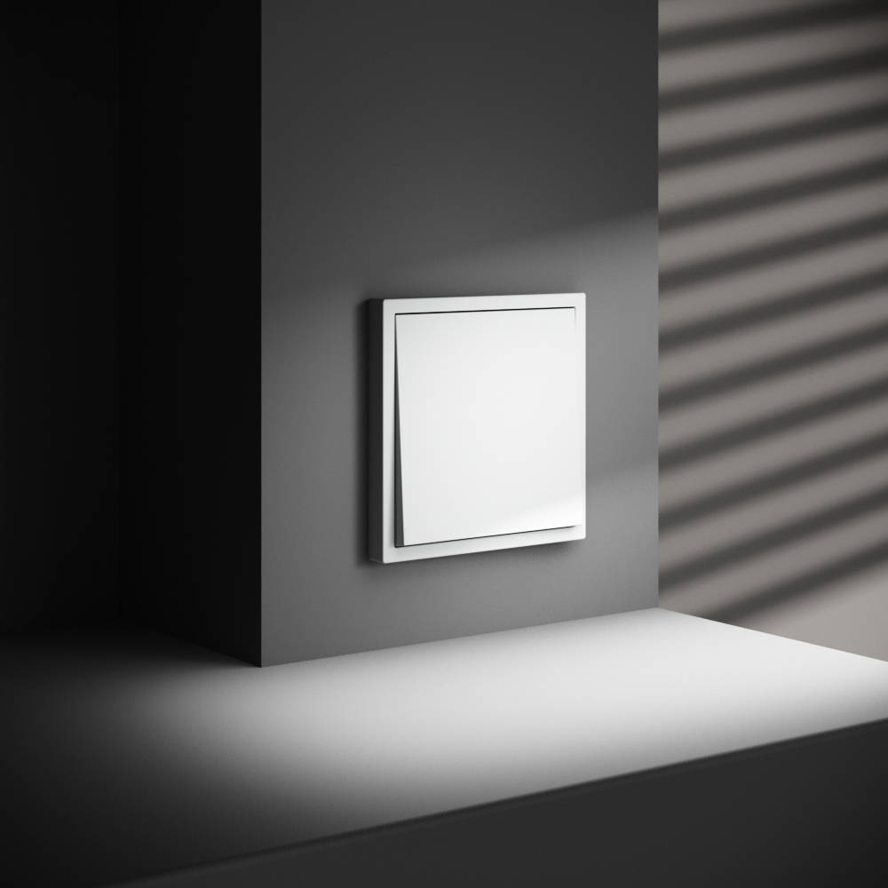 Выключатель встраиваемый VOLTUM S70 одноклавишный 10А, (белый матовый)