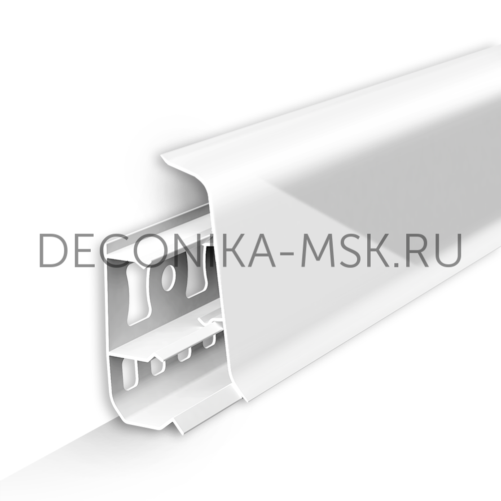 Плинтус Deconika 55 мм 001-Г Белый глянцевый