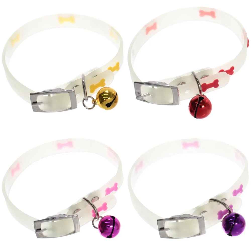 Ошейник для кошек с колокольчиком 1*30см «Neon-Кость» светящийся Ultramarine